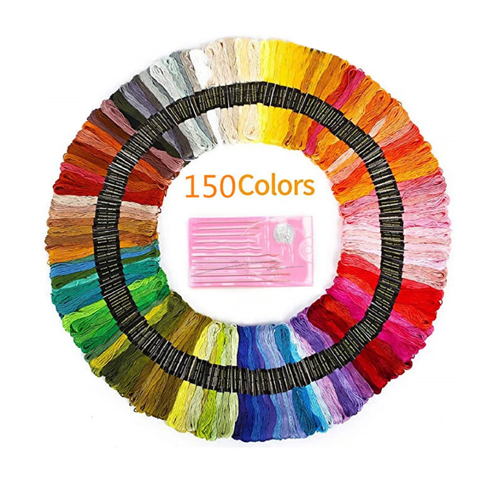 

Russian embroidery thread wholesale Color cotton thread Manual DIY cross stitch wiring Rainbow color embroidery thread 150 sets