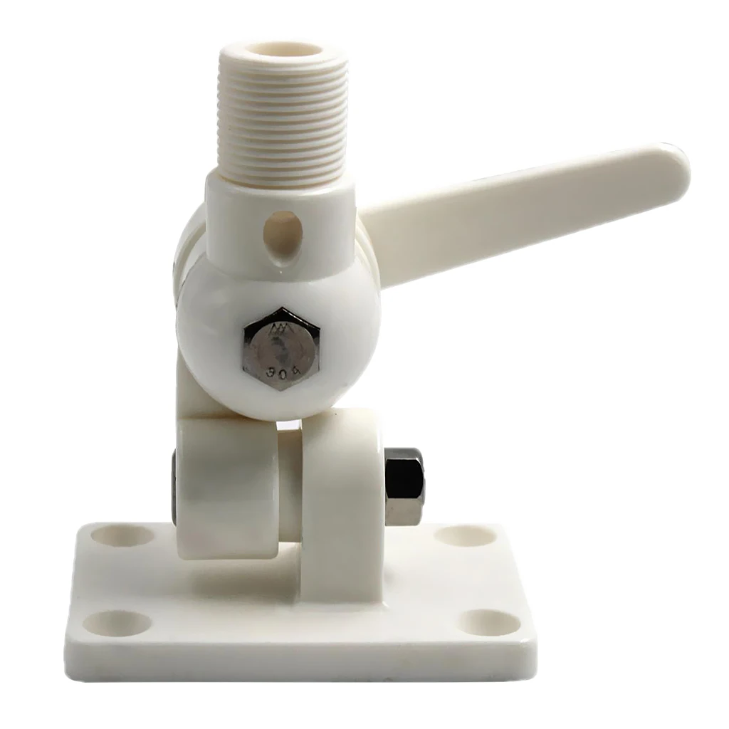 Marine Adjustable Antenna Nylon 4-Way Side/Deck Ratchet Mount for Boats Caravan