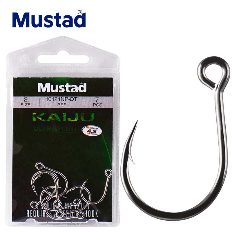 1pack Mustad KAIJU Fishing Hooks 10121NP DT size8 size8/0 High Carbon