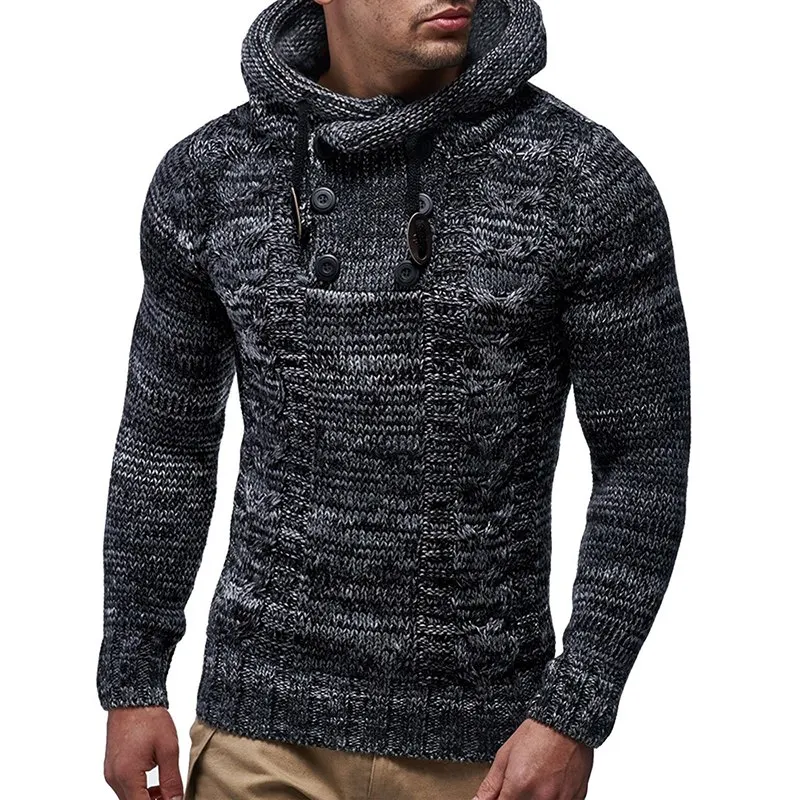 Кардиган свитер пальто мужские осенние модные однотонные Свитера повседневные теплые вязаные Джемперы мужские пальто плюс размер 3XL - Цвет: dark gray 3