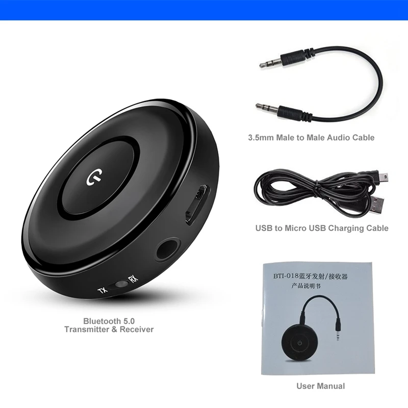 Bluetooth 5,0 передатчик приемник 3,5 мм беспроводной аудио адаптер Aptx Hd низкая задержка 3,5 мм стерео музыка Csr8670