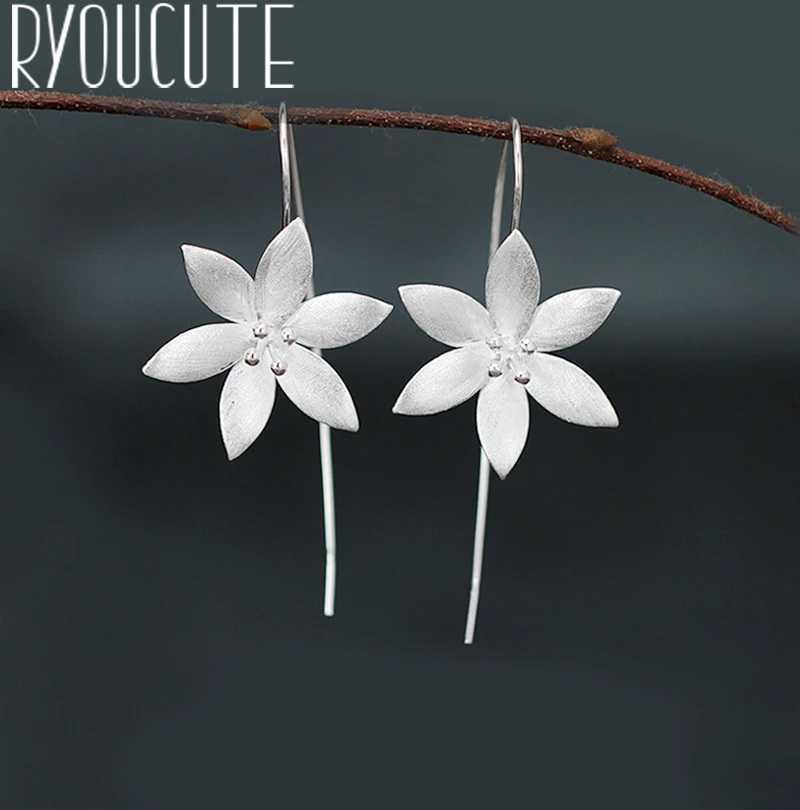 Богемные Винтажные серьги серебряного цвета с большими листьями и цветами для