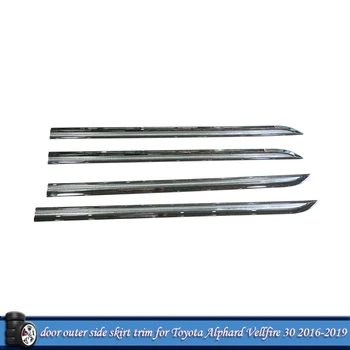 

4 Pcs ABS Chrome Door outer Side Skirt Sticker Trim For Toyota Alphard Vellfire 30 series 2016-2019 Car Accessories