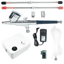 Двойное действие 0,2/0,4/0,5 мм Насадка мини аэрограф комплект компрессор воздуха кисть для покраски распылитель для дизайна ногтей модель Макияж Аэрограф Комплект