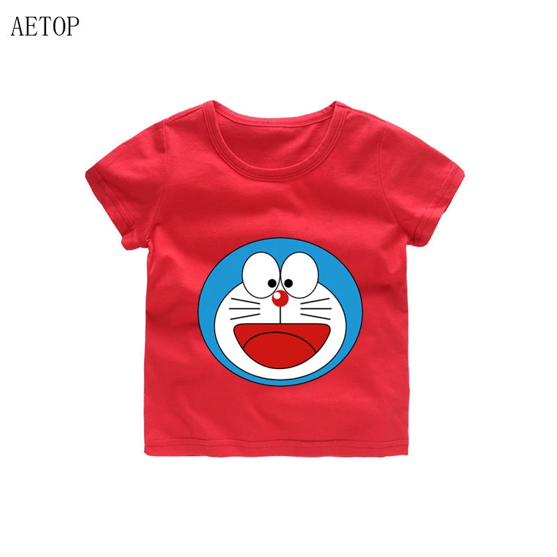 Детская футболка с принтом «Doraemon nobi nobita» для мальчиков и девочек детская футболка из натуральной кожи летние топы для малышей, футболки с рисунками - Цвет: as picture