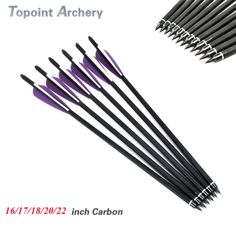 6 шт. карбоновые стрелы для лука 16/17/18/20/22 дюймов|carbon arrow|archery huntingarrow 16 |