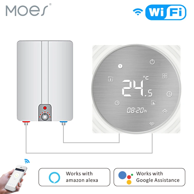

WiFi Smart Thermostat Water/Gas Boiler Temperature Controller Smart Life/Tuya Weekly Programmable Works with Alexa Google home