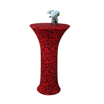 

4Pcs/Lot Cocktail Bar Table Cover Round Table Cover Spandex Stretch Tablecloth for Wedding Party Coffee Hotel Table Cloth Decor