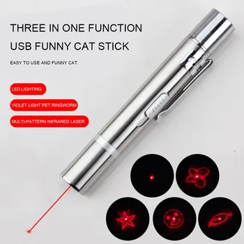 

Pet Cat Laser projection Toy With USB Charge With Various Patterns (100mA lithium Battery ) For Cats Dogs Toys Accessories