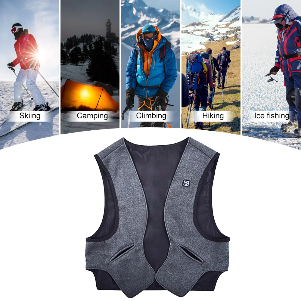 

Far Infrared Heating Vest WinterJacket Electric Heated Warm Waistcoat For Back Pain Relief Fishing Hiking Motorcycling Jacket