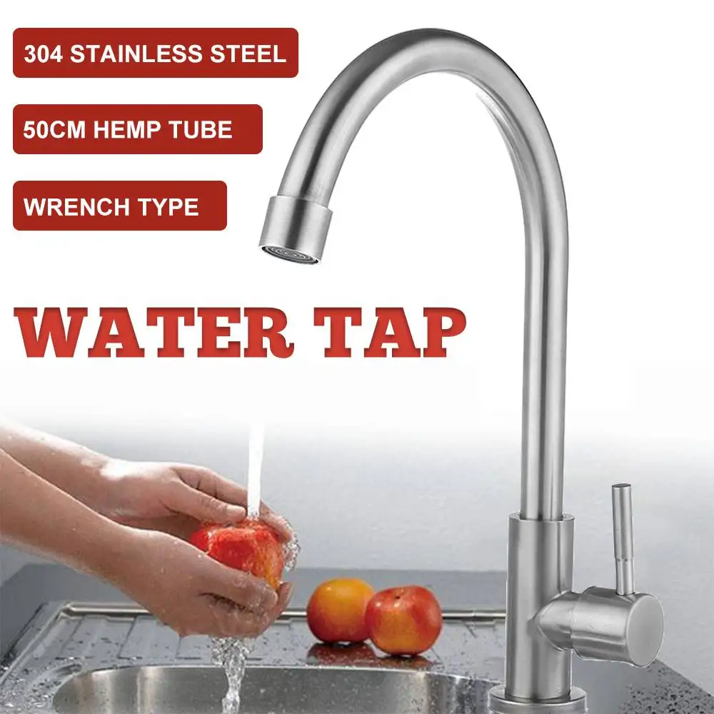 Water Tap With 50cm Double Head Tube Kitchen Bathroom Faucets Food