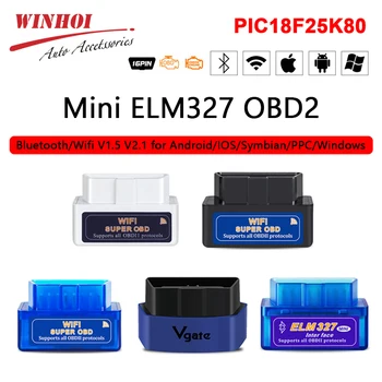 

Car Code Reader ELM327 OBD2 Bluetooth/Wifi V1.5/2.1 PIC18F25K80 Auto Scanner Professional for Android/Symbian/PC Diagnostic Tool
