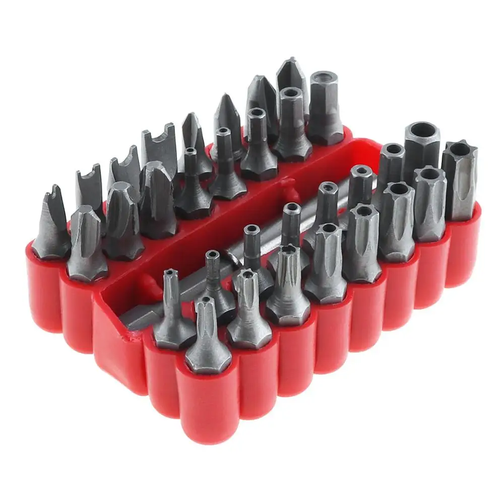 33pcs/lot Screwdriver Bit Set Hand Tool Kit with Hexagonal Torx Hex Pozidriv Slotted Phillips Special Screw Driver Drill Bits