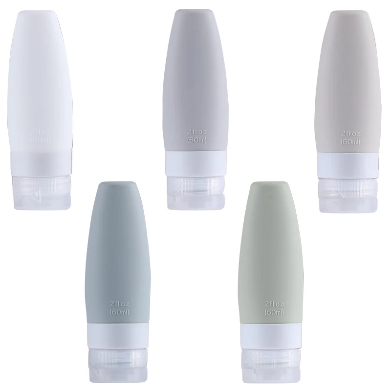 4Pcs 60/90ml Silicone Bottling Travel Toiletry Set Sub-bottled Cosmetic Bottling Shampoo Bottle Bathroom Washing Suit