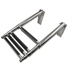 

4 step 316 stainless steel marine boat ladder yacht polished steel telescope ladder