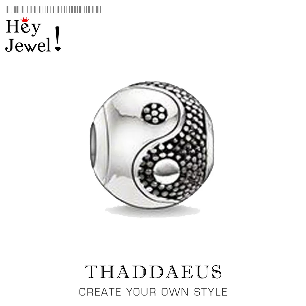 Бусины Инь-Ян, серебро подходит браслет Томас ожерелье Европейский DIY Bijoux ювелирные аксессуары подарок для женщин