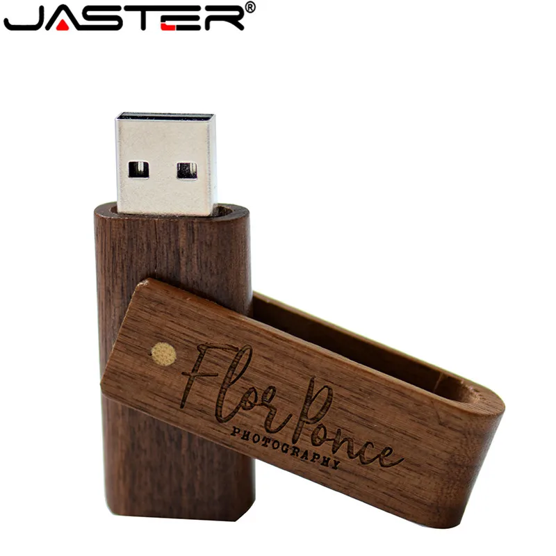 JASTER горячий USB2.0 деревянный вращающийся флеш накопитель USB 4 ГБ 8 16 32 64 Свадебный