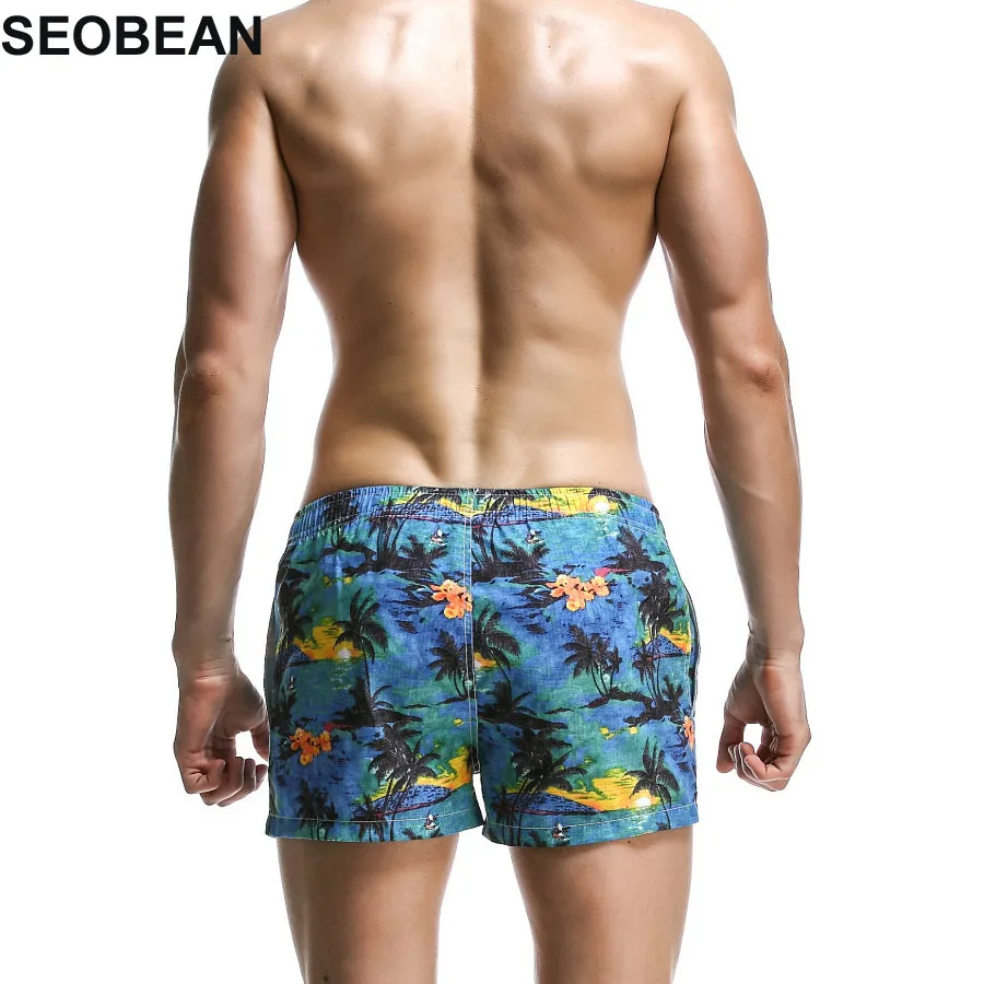 Кокосовые купальники с рисунком пальм шорты сексуальный Sunga Masculina купальный костюм для мужчин плавки мужские трусы спортивный купальник пляжные быстросохнущие 366