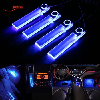 

LEEPEE Auto Interior Door Light 4 LEDs Decorative Lamp Bowl handle Armrest Light LED Atmosphere Light Car Lamp Accessories
