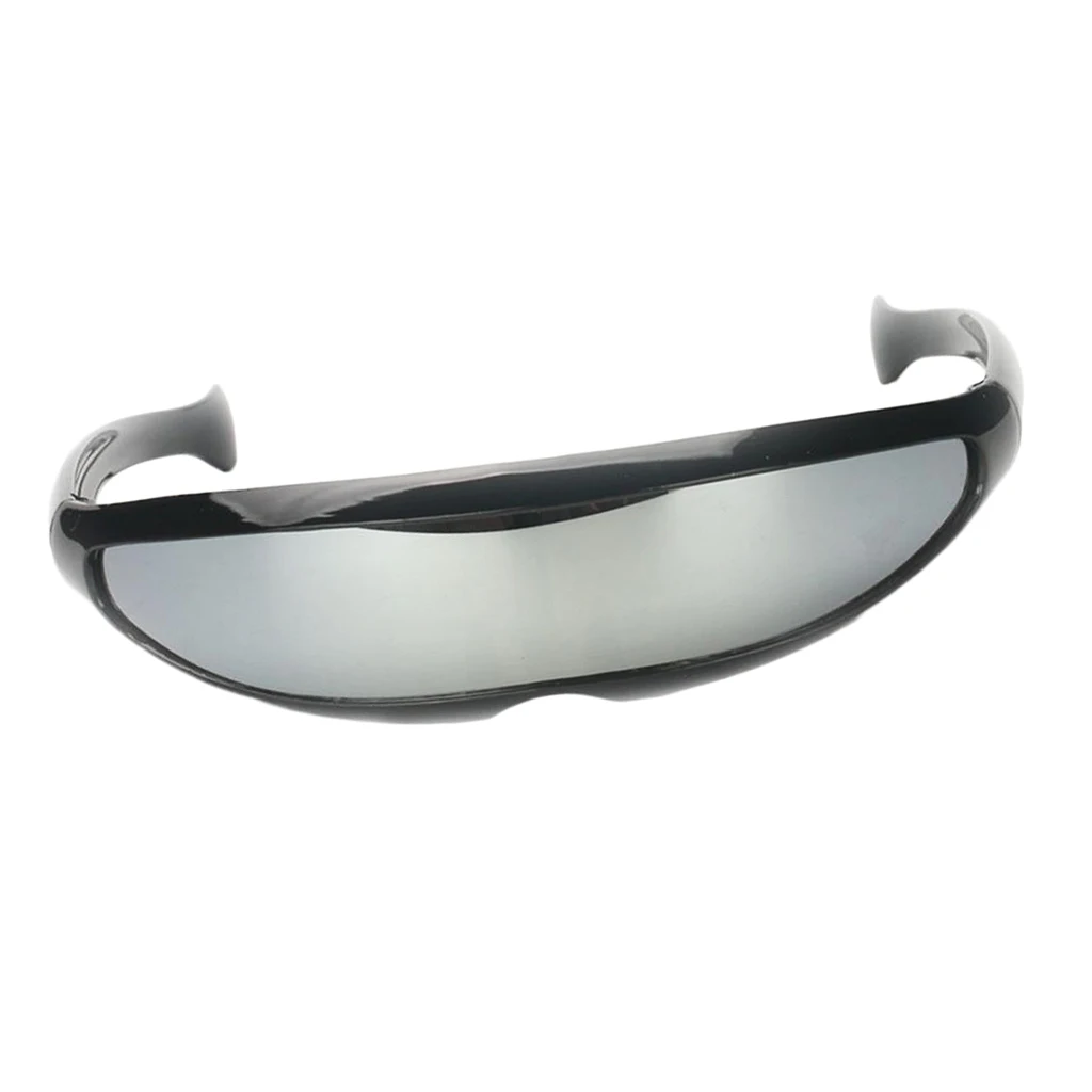 Funny Plastic Color Mirrored Single Lens Visor Sunglasses Cyclops Cosplay Glasses