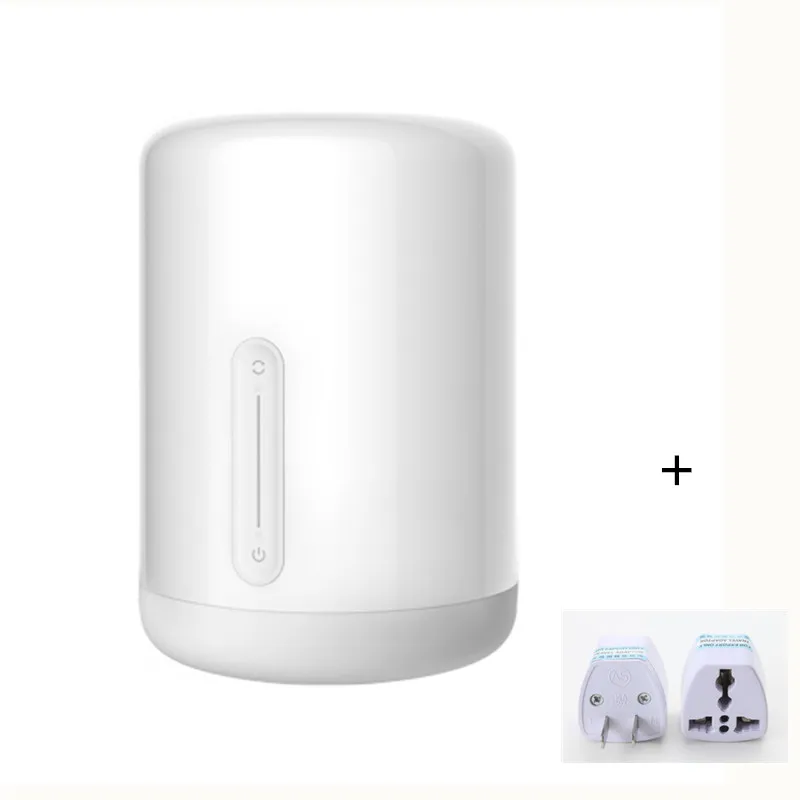 US plug Xiaomi Mijia прикроватная лампа 2 умный настольный светодиодный ночник Bluetooth WiFi сенсорная панель управления mihome APP светодиодный светильник для Apple HomeKit Siri - Цвет: US plug