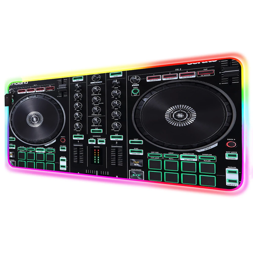 

Mairuige Cool DJ Control Board RGB Lock Edge Game for LOL Dota2 CSGO XXL Large Mouse LED Player Game Pad Speed Version Desk Mat