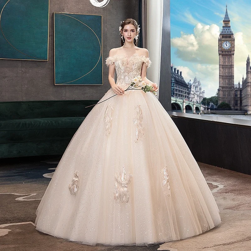 2022 элегантное блестящее свадебное платье с открытыми плечами роскошная