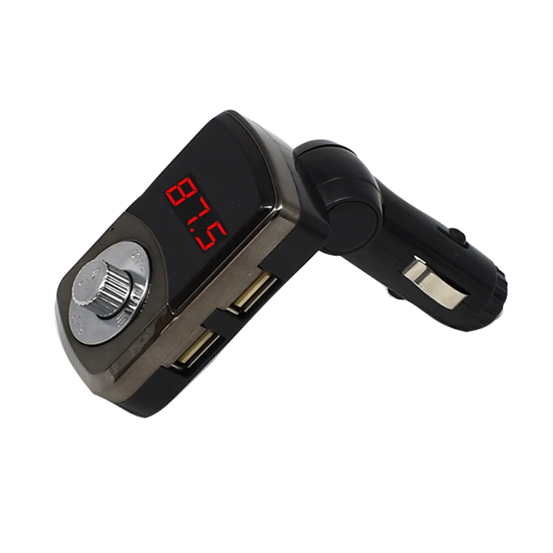 Black Автомобильный комплект громкой связи беспроводной Bluetooth fm-передатчик Автомобильный MP3-плеер USB зарядное устройство 2.1A свободные руки - Название цвета: Black