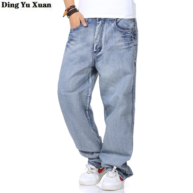 ketting Vliegveld bende Autumn Winter Mens Wide Leg Baggy Jeans Pants Men Oversize Hip Hop Loose  Fit Long Jeans Bootcut Denim Pants Big Size 42 44 46 - Jeans - AliExpress