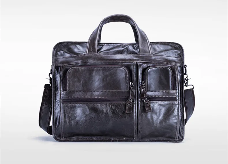 2019 Роскошная натуральная кожа Для Мужчин's Портфели Бизнес, кожаная сумка для ноутбука, сумка-клатч Для мужчин сумка на плечо сумка-шоппер
