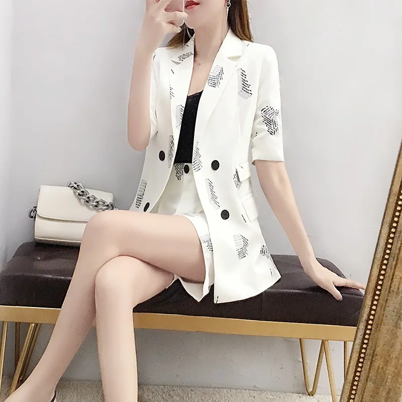 

Western Style by Age Suit WOMEN'S Shorts Set Summer Wear for Women 2019 New Style Korean-style Fashion Elegant Suit Two-Piece Se