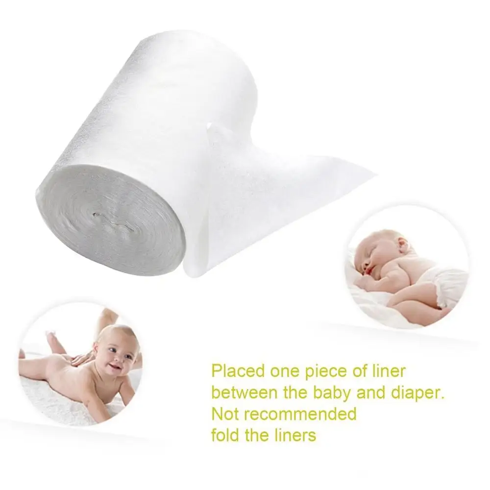 

Baby Flushable Nappy Diapers Biodegradable Disposable Cloth Nappy Diaper Bamboo Liners 100 Sheets for 1 Roll 18cmx30cm