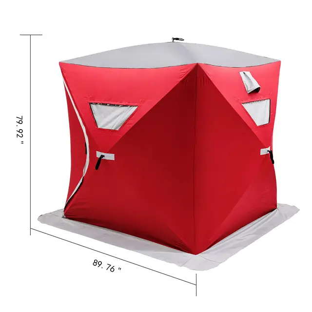 Vevor Jéghorgász Sátor Meleg Napellenző Pop-Up 3-Fős Oxford Szövet Vízálló Szélálló Lombkorona Téli Halászat Kemping Túrázáshoz - Image 6