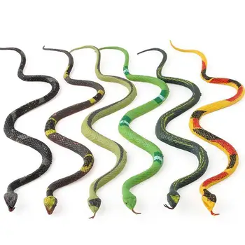 

6Pcs High Simulation Toy Plastic Snake Model Funny Scary Snake Tricky Boa Constrictor Cobra Rattlesnake Model Halloween Prank