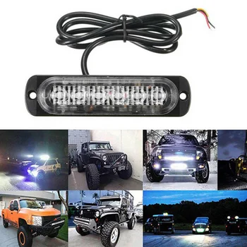 

Car Dash Strobe Flash Light 6 LED Waterproof Warning Red Blue Driving Super Bright Bar Bulbs Exterior Parts Lamp