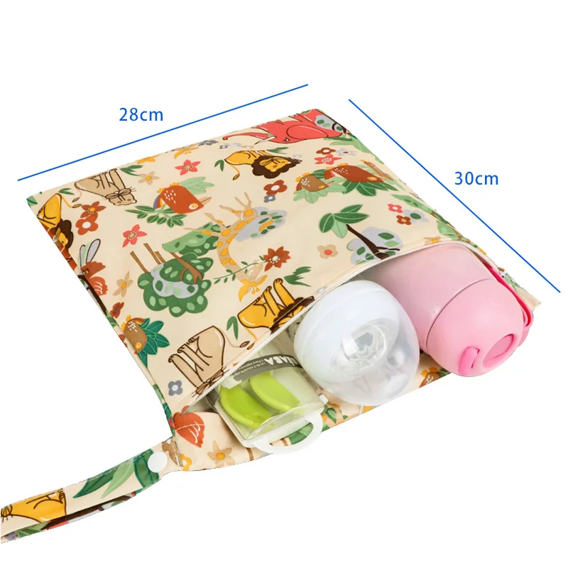 Mommy Diaper Bag for Baby Reusable Cloth Nappy Wet Bag Infant Portable Waterproof Stroller Dry Pail Pocket 28*30cm 4