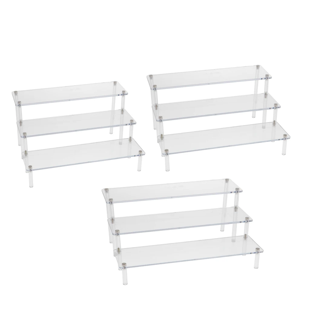 Clear Acrylic Rack Perfume Cosmetics Doll Car Display Stand Risers Shelf
