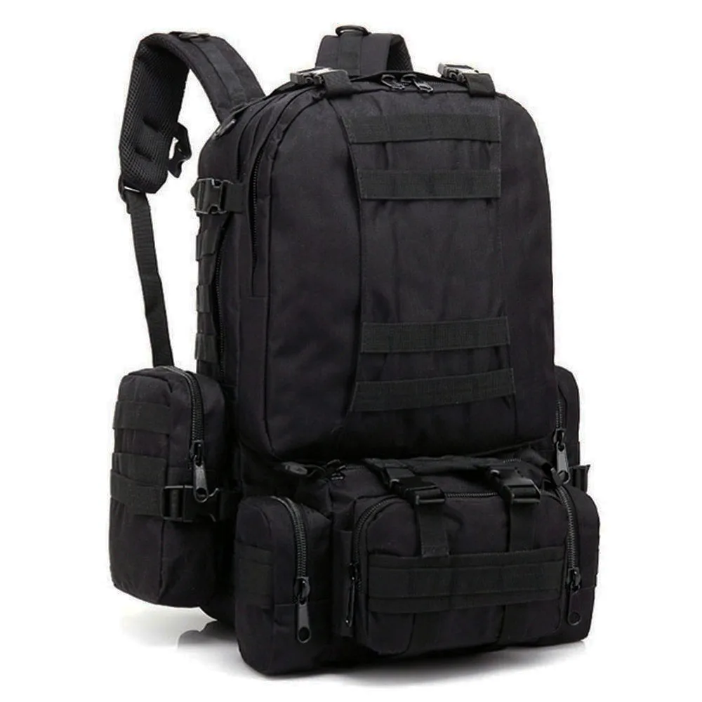 

55L Outdoor Backpack Tactical Molle Assault Pack Army Military Trekking Rucksack Waterproof Camping Hiking Hunting Bag for Man