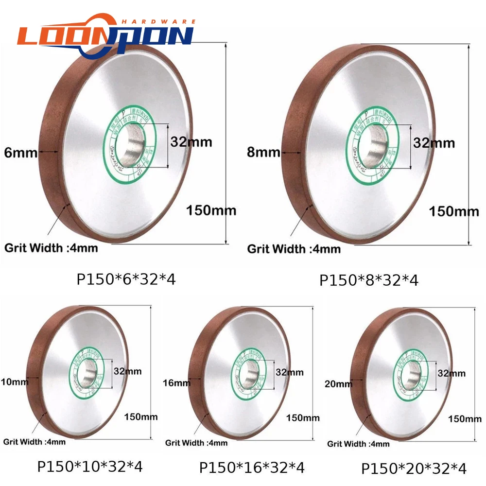 150mm parallel Diamond Grinding Wheel Grinding Circle Tungsten Steel Milling Cutter Tool Grit 80-400 thickness 6-25mm grinding disc,abrasive wheel,grinding wheel