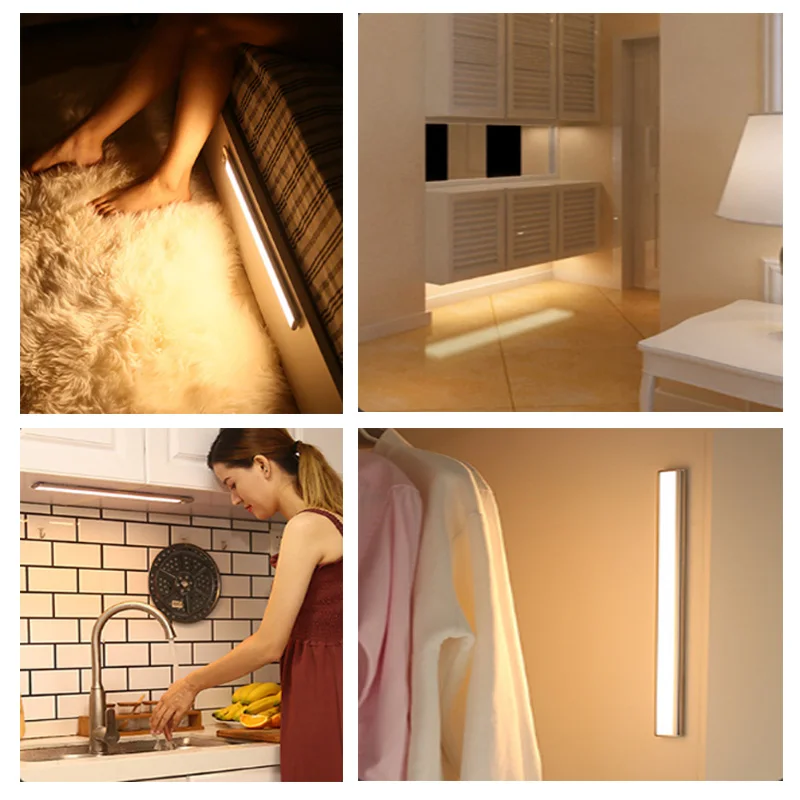 12cm 24cm 44cm LED Luce sottopensile Telecomando Luce per armadio in alluminio Luce notturna dimmerabile senza fili Luci da cucina_voghion.com