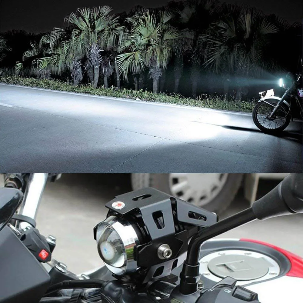 2 шт. белые мотоциклетные фары вспомогательная лампа U5 светодиодные мотоциклетные фары аксессуары 12 В мото DRL точечные фары