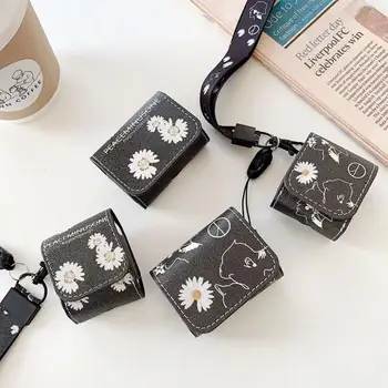 

for AirPods 1 2 Korea New Cute daisy earphone cas charge box soft leather headphone cover for airpods pro coque