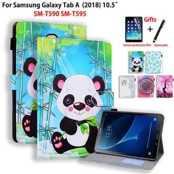 

SM-T590 Case For Samsung Galaxy Tab A A2 2018 10.5 Cover T595 T597 SM-T595 Funda Tablet Cute Panda Pattern Stand Shell +Gift