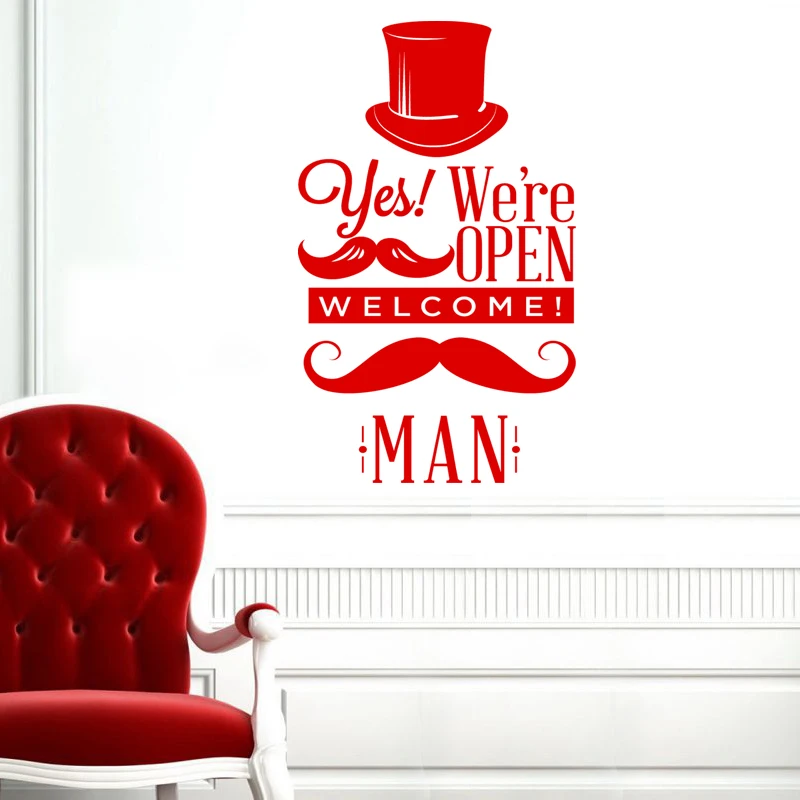 Barber Shop Sticker Chop Bread Decal Haircut Shavers Posters Vinyl Wall Art Decals Decor Windows Decoration Mural Mb0047