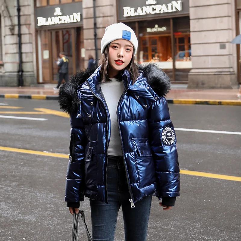 

New Style Winter Europe And America New Style Da Mao ling liang Surface Cotton Coat Women's Thick Slim Fit Large Size Women's Co