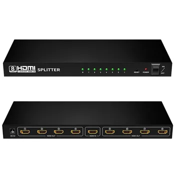 

Ultra HD 8 Port 1 In 8 Out 1x8 HDMI Splitter Audio Video 1080P For HD HDTV 3D DVD US Plug