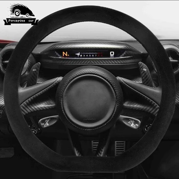 

D Shape Suede Leather Car Steering wheel Cover Sport Anti-Slip For VW Golf 6 Golf 7 For Audi BMW Hyundai Suzuki Swift Braid