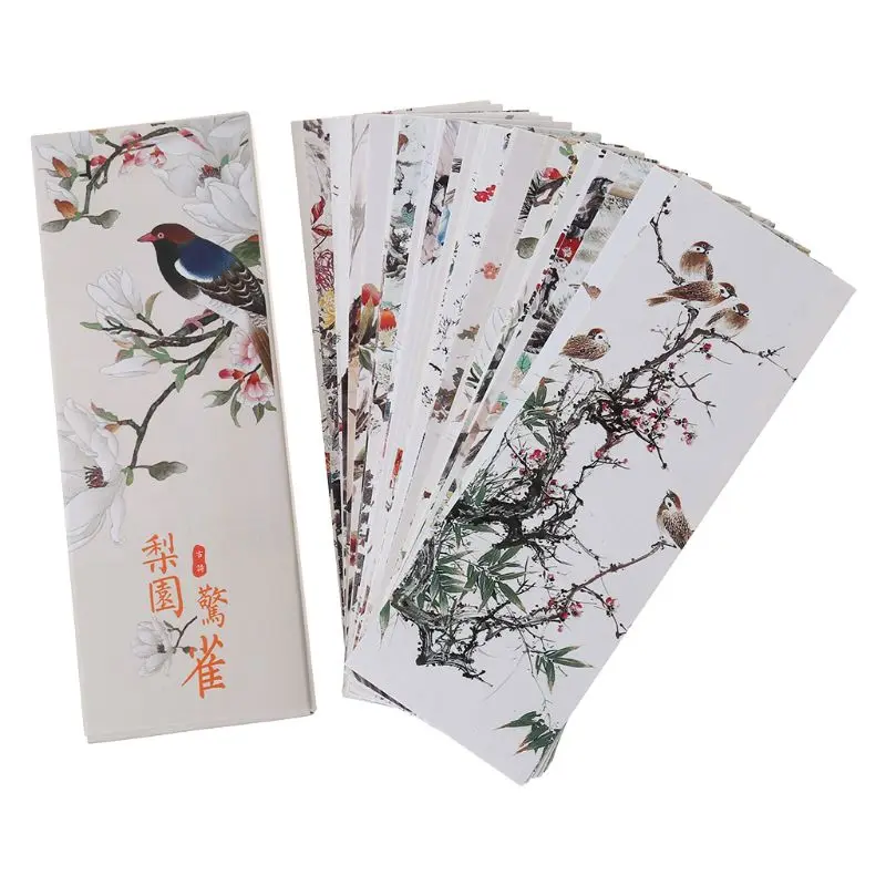 30 шт цветы птицы закладки Китайский стиль бумажные заметки табличка для надписи карты книга маркер школьные принадлежности канцелярские