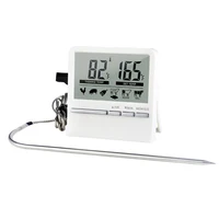 Termometro da cucina digitale elettronico Display LCD sonda lunga per Grill forno cibo carne cottura allarme Timer strumenti di misurazione