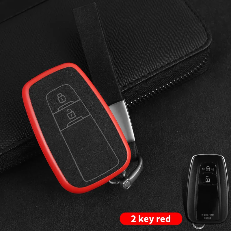 Для Toyota Hilux Fortuner Land Cruiser Prado Camry Avalon CHR CH R Corolla RAV 4 Prius автомобильный Стильный чехол для ключей крышка брелока пульт дистанционного управления - Название цвета: 2 Button Red